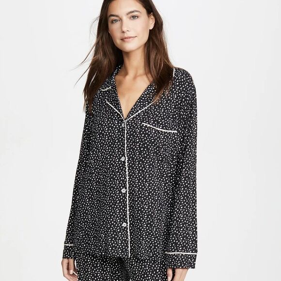 EUC EBERJEY Black Off-White Modal Pajama Top – Size Small – $99 MSRP - Picture 1 of 7